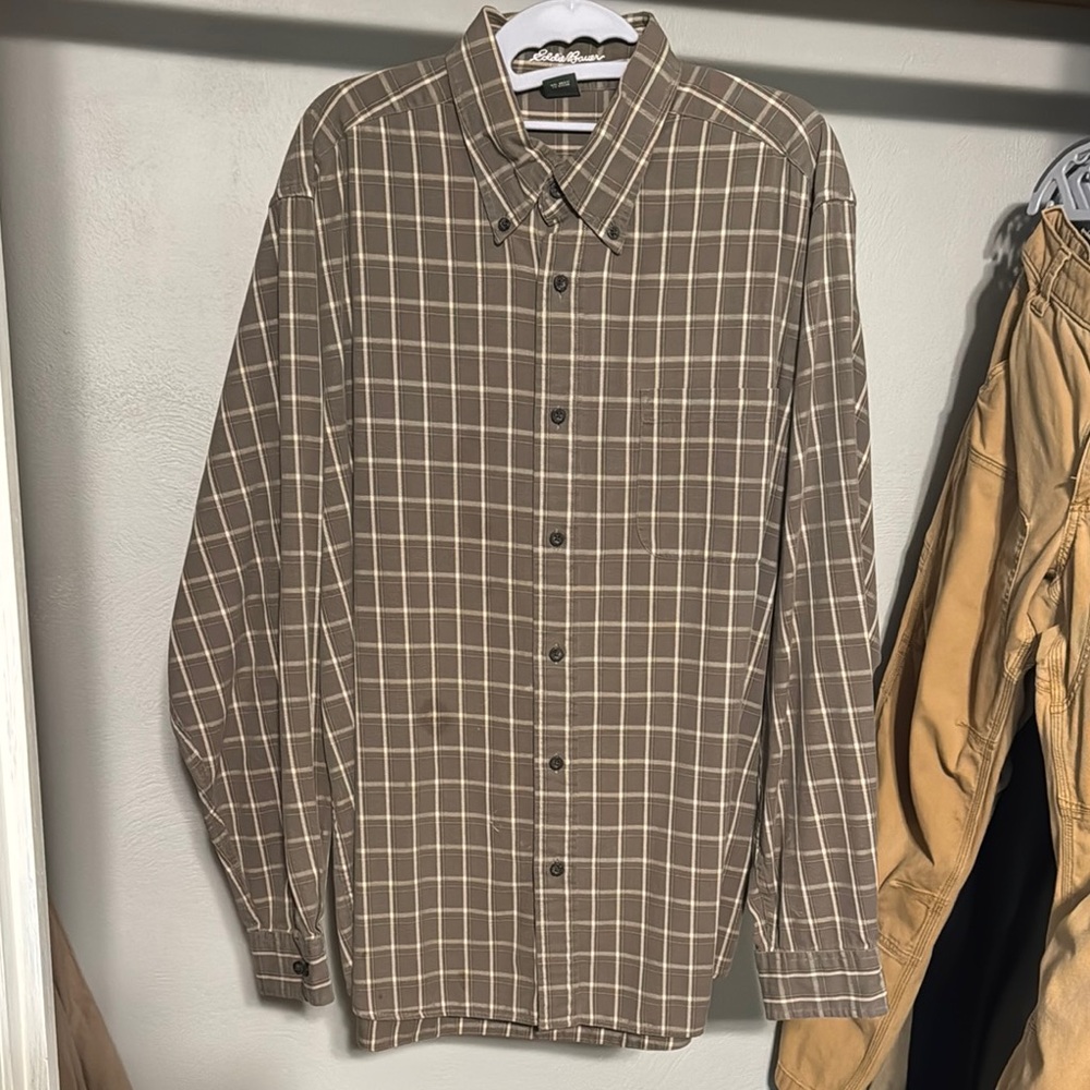 Eddie Bauer Brown Casual Button Down Shirt
